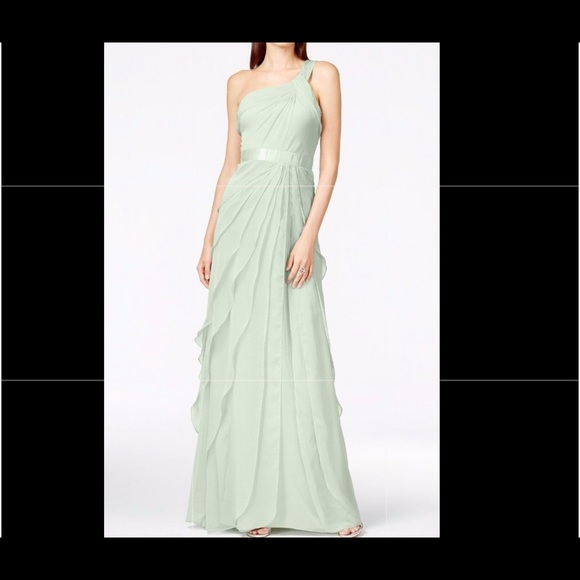Adrianna Papell Dresses & Skirts - Adrianna Papell Dresses | Adriana Papell Mint Chiffon One-Shoulder Gown